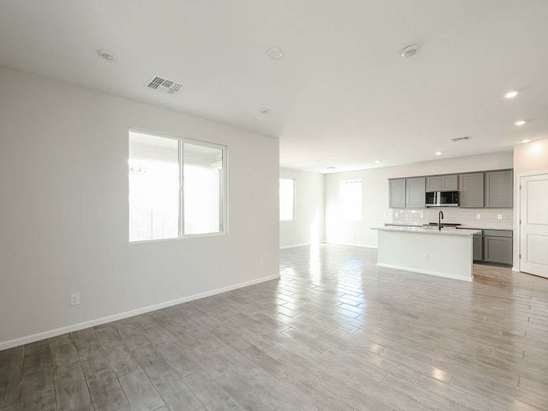 A large empty kitchen. A large empty kitchen.