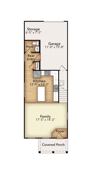 First Floor w/ Kitchen Island Option