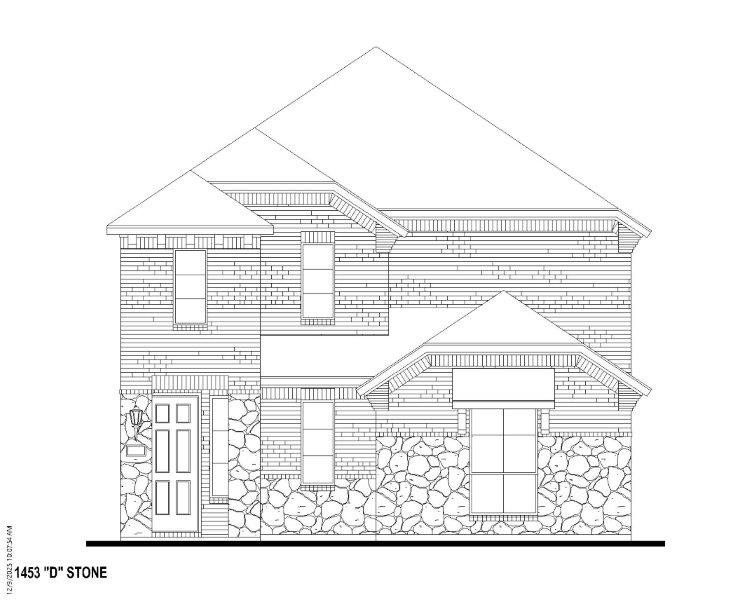 Plan 1453 Elevation D w/ Stone