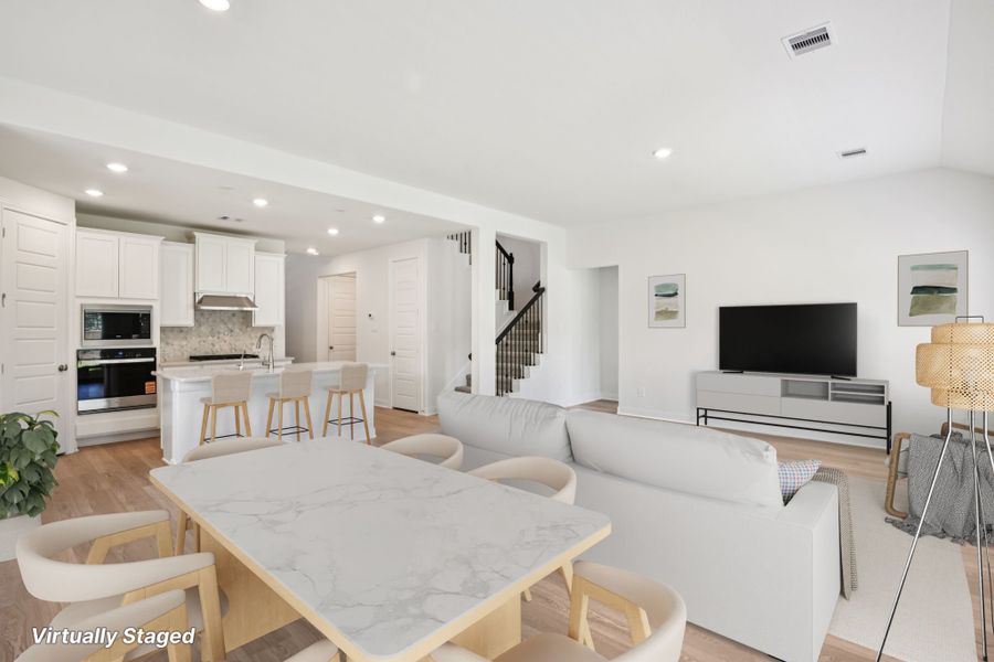 Furnished interior view inside a new home in Pine Lake Cove - Classic Series, Montgomery (Image 7).