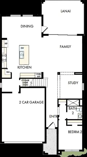2D floor plan layout of this home in Oakfield at Mount Dora Cottage Series, Mount Dora, FL (Image 2). 2D floor plan layout of this home in Oakfield at Mount Dora Cottage Series, Mount Dora, FL (Image 2).