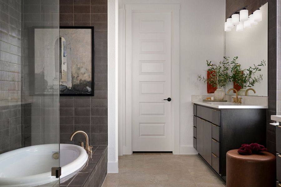 Furnished interior view inside a new home in Lariat, Liberty Hill (Image 32).