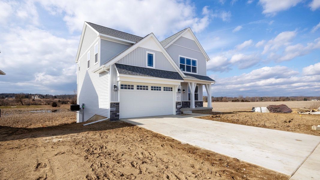 Representative exterior photo of a completed home built from the The Kettering by Norfolk Homes in Preserve at Magnolia Park, Jackson, MI (Image 32).