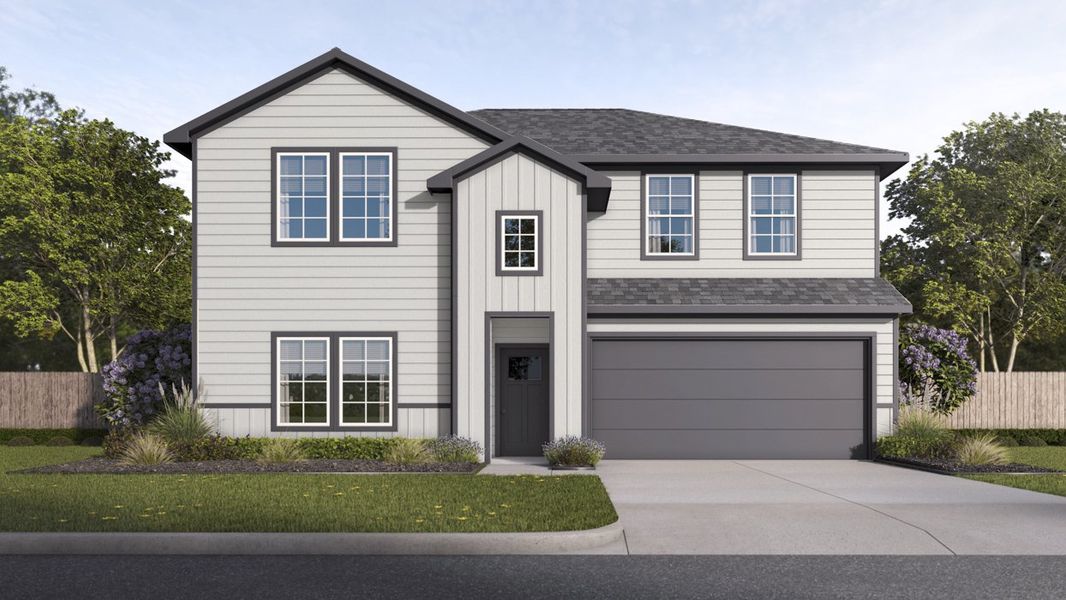 Representative exterior photo of a completed home built from the Perry by D.R. Horton in Ranger Crossing, Princeton, TX (Image 8).