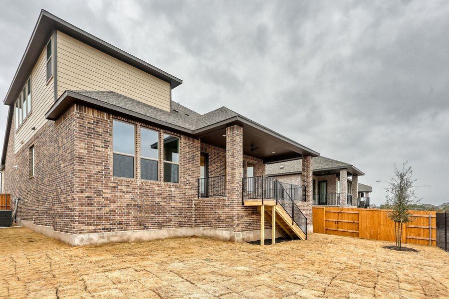 Exterior details and patio area of a home in 6 Creeks, Kyle (Image 3).