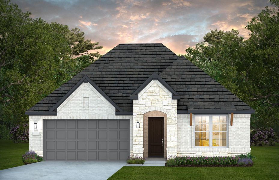 Representative exterior photo of a completed home built from the Chilton by Pulte Homes in Saddleback at Santa Rita Ranch, Liberty Hill, TX (Image 4).