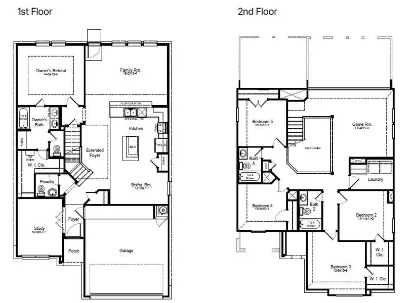2D floor plan layout of this home in Splendora Fields, Splendora, TX (Image 3).