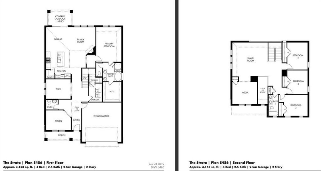 2D floor plan layout of this home in Ashford Park - Texana Series, Corinth, TX (Image 5).