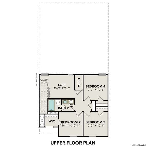 2D floor plan layout of this home in Applewhite Meadows, San Antonio, TX (Image 4).
