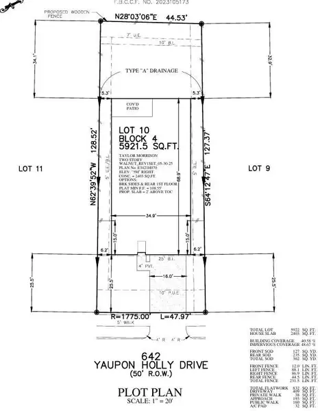 642 Yaupon Holly Drive - Plot Plan 642 Yaupon Holly Drive - Plot Plan