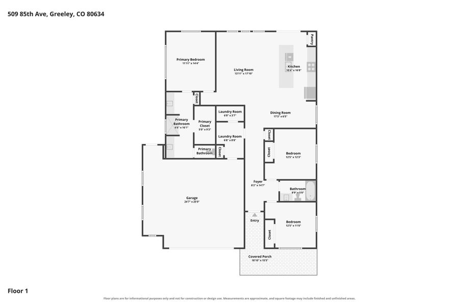 2D floor plan layout of this home in Union Colony West, Greeley, CO (Image 6).