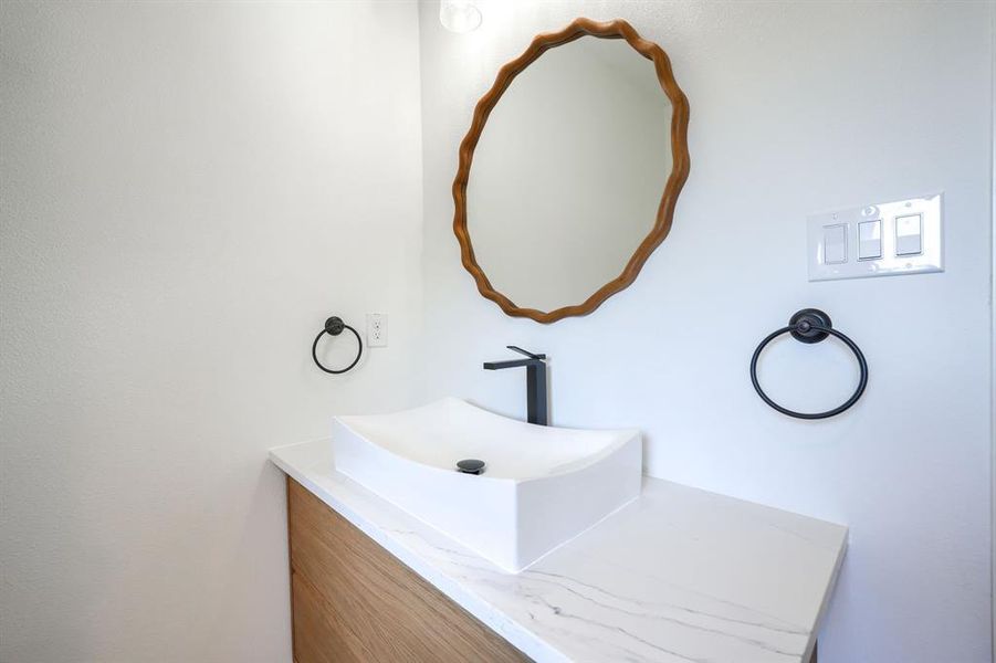 Bathroom featuring vanity