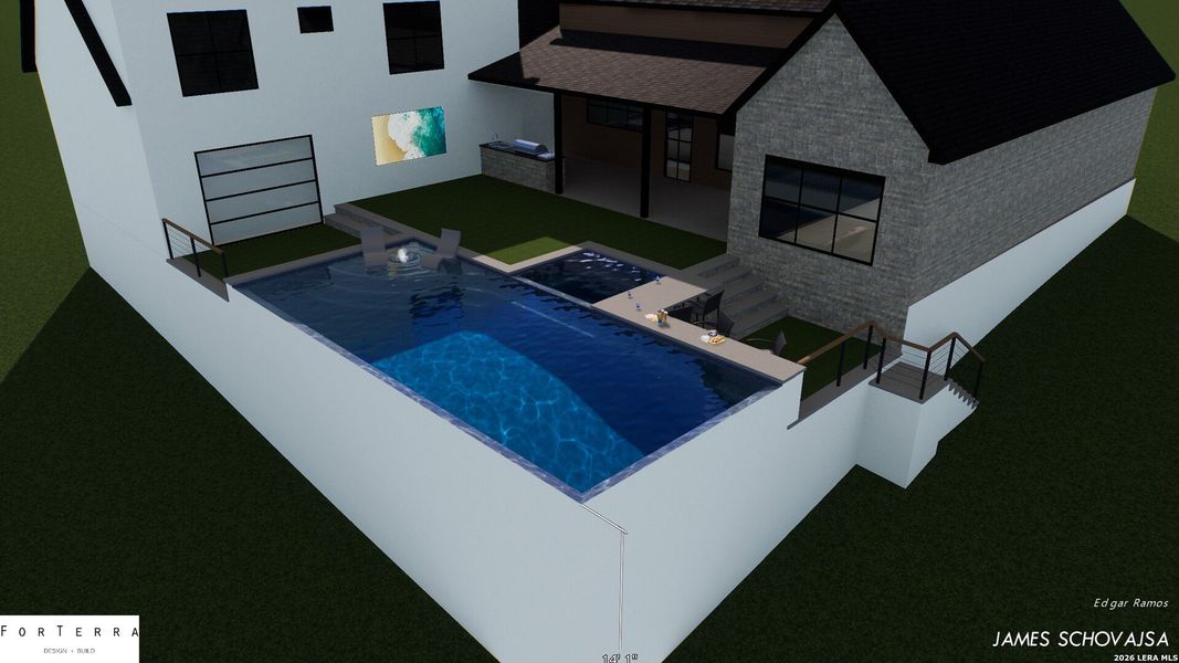 Exterior rendering of this home design in , New Braunfels, TX (Image 3).