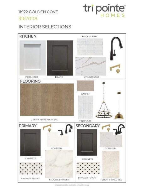 Sample of building materials used in homes in Sienna 80′, Missouri City (Image 7).