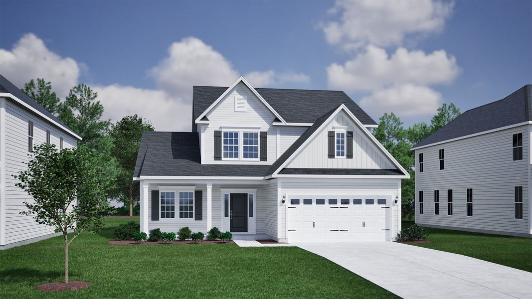 Representative exterior photo of a completed home built from the Nantahala II - Vanguard Collection by Mungo Homes in Scotts Hill Village, Wilmington, NC (Image 11).