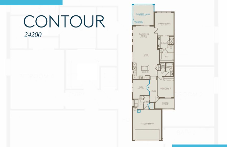 2D floor plan layout of this home in Del Webb Oak Creek, North Fort Myers, FL (Image 5).
