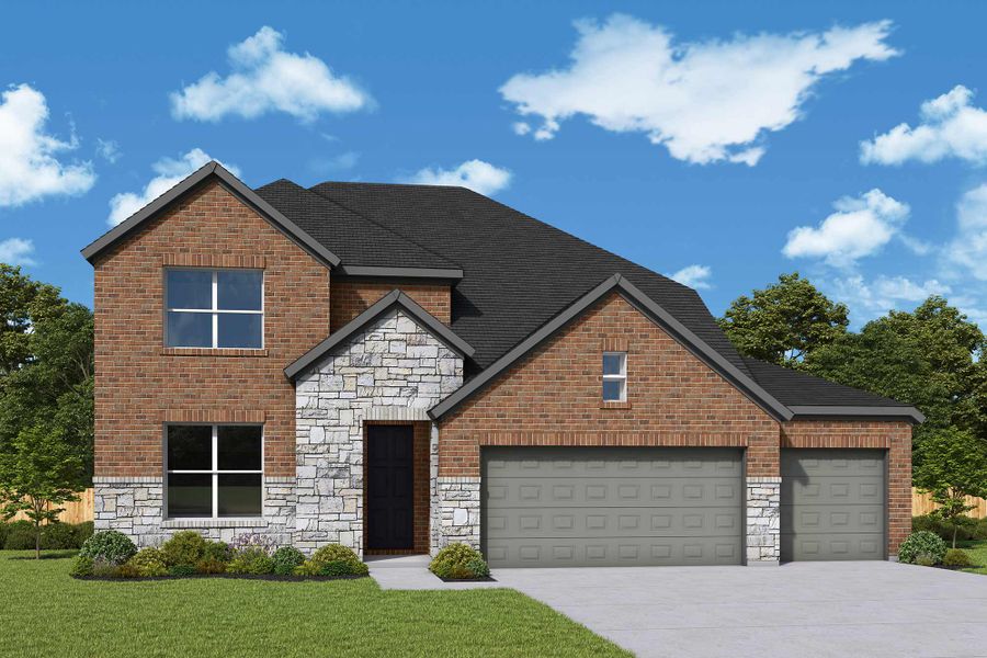 Representative exterior photo of a completed home built from the The Melva by David Weekley Homes in Beacon Point at Lago Mar - Overlook Collection, Texas City, TX (Image 1). Representative exterior photo of a completed home built from the The Melva by David Weekley Homes in Beacon Point at Lago Mar - Overlook Collection, Texas City, TX (Image 1).