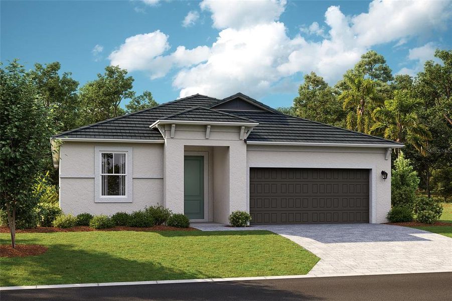 Front exterior of a new home in Mirada, San Antonio, FL, highlighting curb appeal (Image 1). Front exterior of a new home in Mirada, San Antonio, FL, highlighting curb appeal (Image 1).