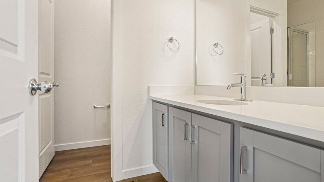 Furnished interior view inside a new home in Windler Townhomes, Aurora (Image 28). Furnished interior view inside a new home in Windler Townhomes, Aurora (Image 28).