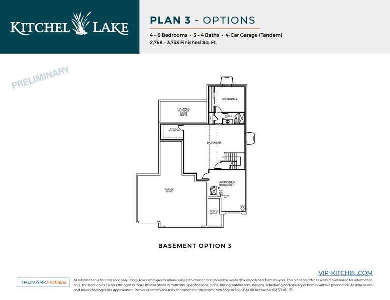 Kitchel Lake Plan 3 Floor Plan