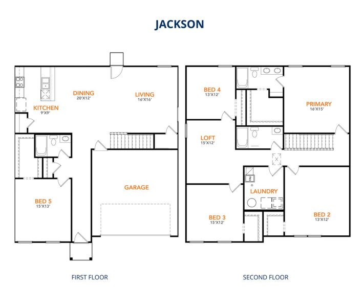 2D floor plan layout for the Jackson by National HomeCorp in Courtland Place, Cleburne, TX (Image 3). 2D floor plan layout for the Jackson by National HomeCorp in Courtland Place, Cleburne, TX (Image 3).