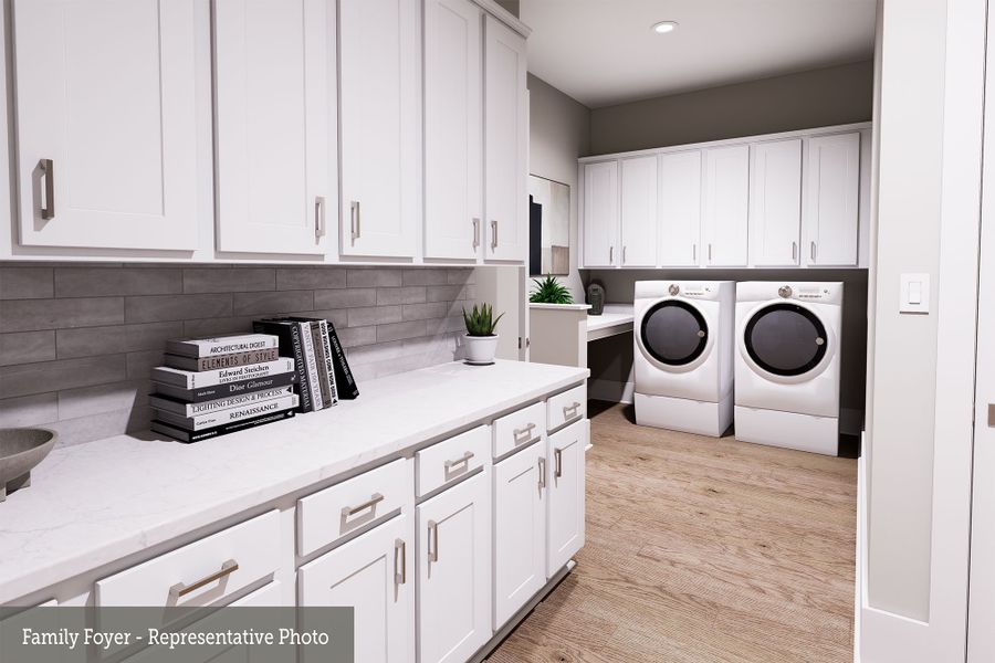 Representative furnished interior of a home built from the The Calderon by David Weekley Homes in The Woodlands Hills 70’, Willis (Image 4).