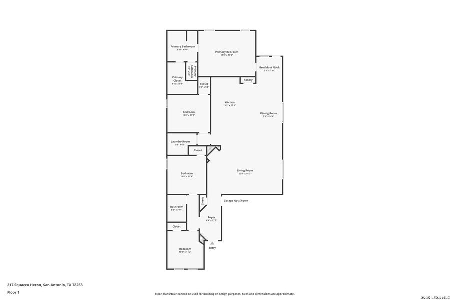 2D floor plan layout of this home in Redbird Ranch, San Antonio, TX (Image 4).