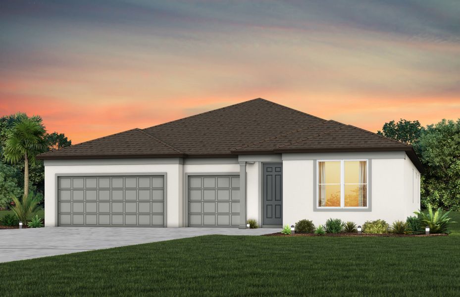 Representative exterior photo of a completed home built from the Merlot by Pulte Homes in Riverwood, Zephyrhills, FL (Image 24).