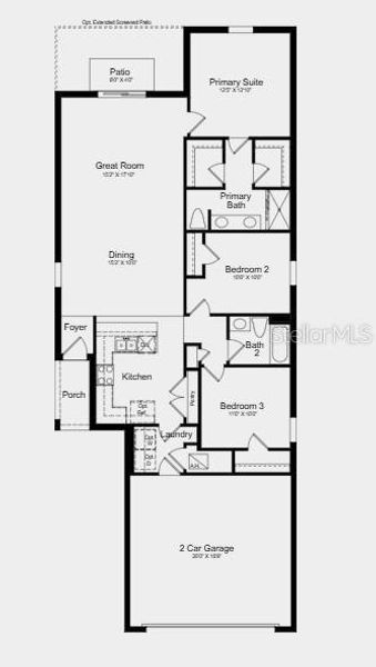 2D floor plan layout of this home in Westview Community Group Page, Kissimmee, FL (Image 3).