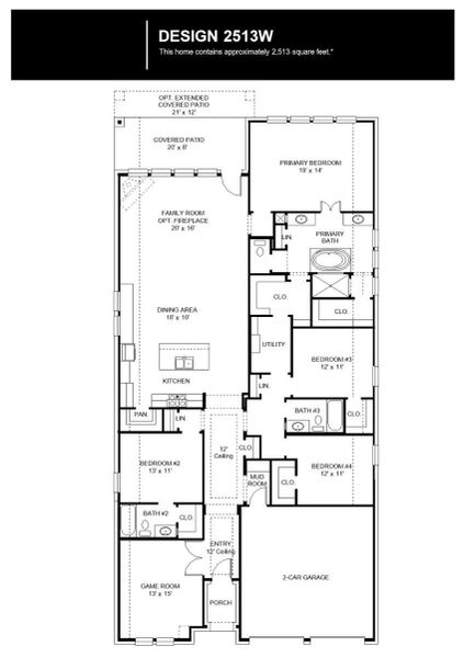 2D floor plan layout of this home in Bridgeland, Cypress, TX (Image 2). 2D floor plan layout of this home in Bridgeland, Cypress, TX (Image 2).