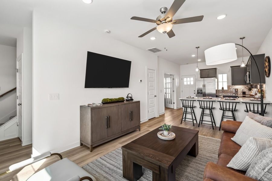 Furnished interior view inside a new home in The Towns at Red River, Gallatin (Image 12).