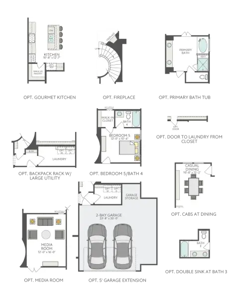 2D floor plan layout of this home in Edgewood, Leander, TX (Image 5).