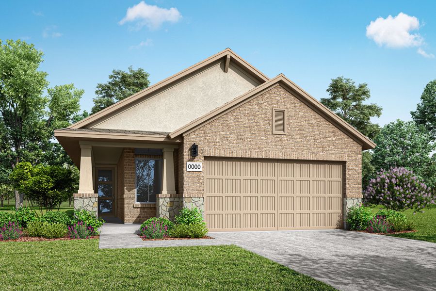 Representative exterior photo of a completed home built from the Arbor by Tri Pointe Homes in Flora, Hutto, TX (Image 18).
