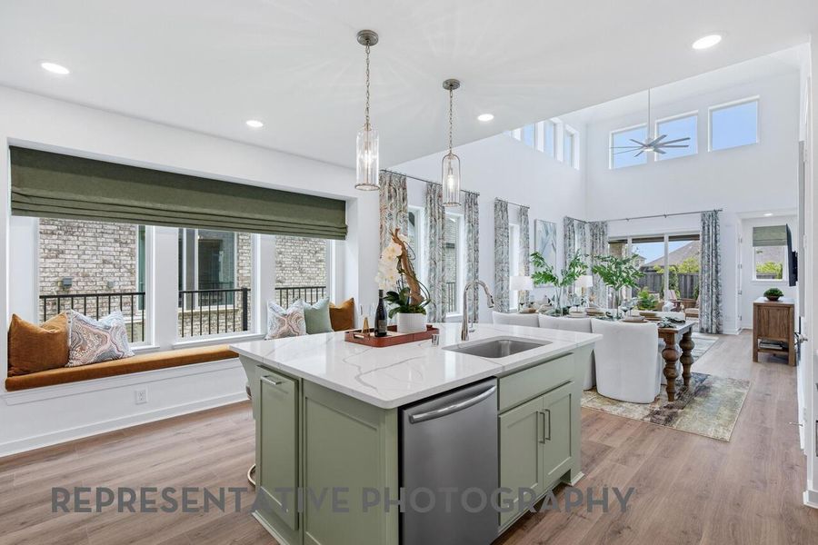 Furnished interior view inside a new home in Bridgeland, Cypress (Image 3).