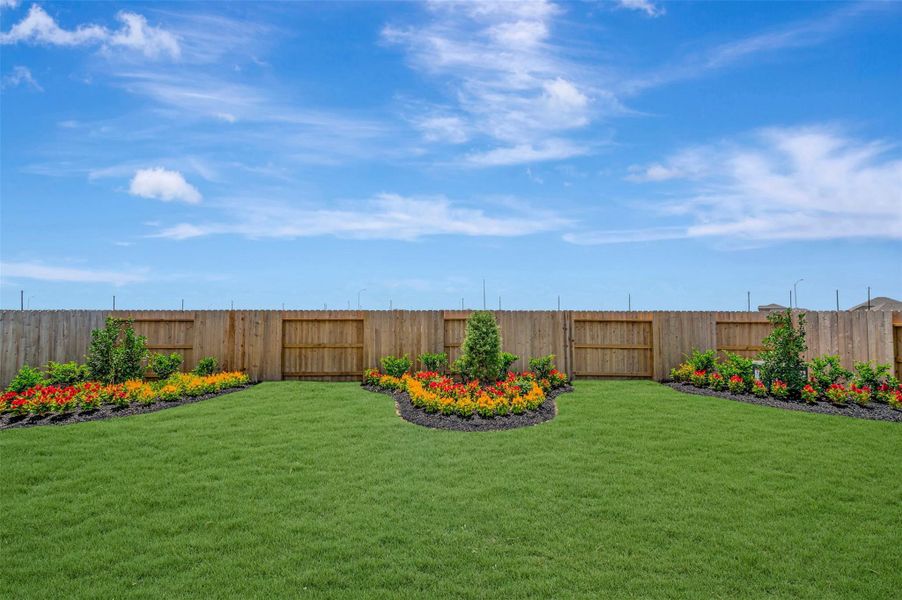 Amazing backyard with lush landscaping