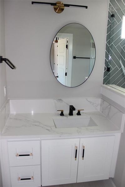 Bathroom featuring vanity