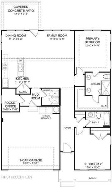 2D floor plan layout for the Sweetpea by Empire Homes in Social Circle, Chattanooga, TN (Image 3). 2D floor plan layout for the Sweetpea by Empire Homes in Social Circle, Chattanooga, TN (Image 3).