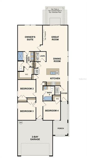 2D floor plan layout of this home in Palm Series at Seminole Palms, Palm Coast, FL (Image 3).