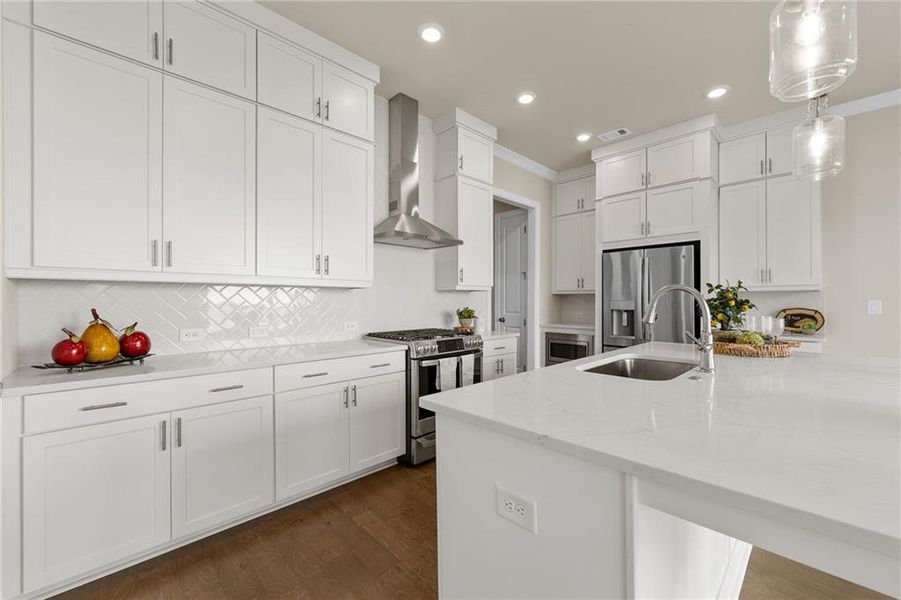 Furnished interior view inside a new home in Palisades Single Family, Cumming (Image 8). Furnished interior view inside a new home in Palisades Single Family, Cumming (Image 8).