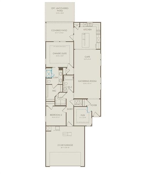 2D floor plan layout of this home in Sun City Peachtree, Griffin, GA (Image 2).