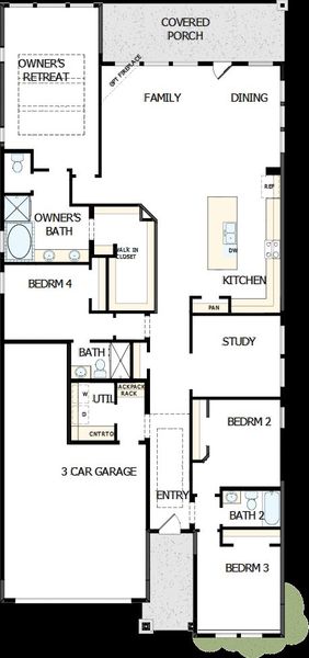 2D floor plan layout of this home in Riceland 50’ Front Load Homesites, Mont Belvieu, TX (Image 2). 2D floor plan layout of this home in Riceland 50’ Front Load Homesites, Mont Belvieu, TX (Image 2).