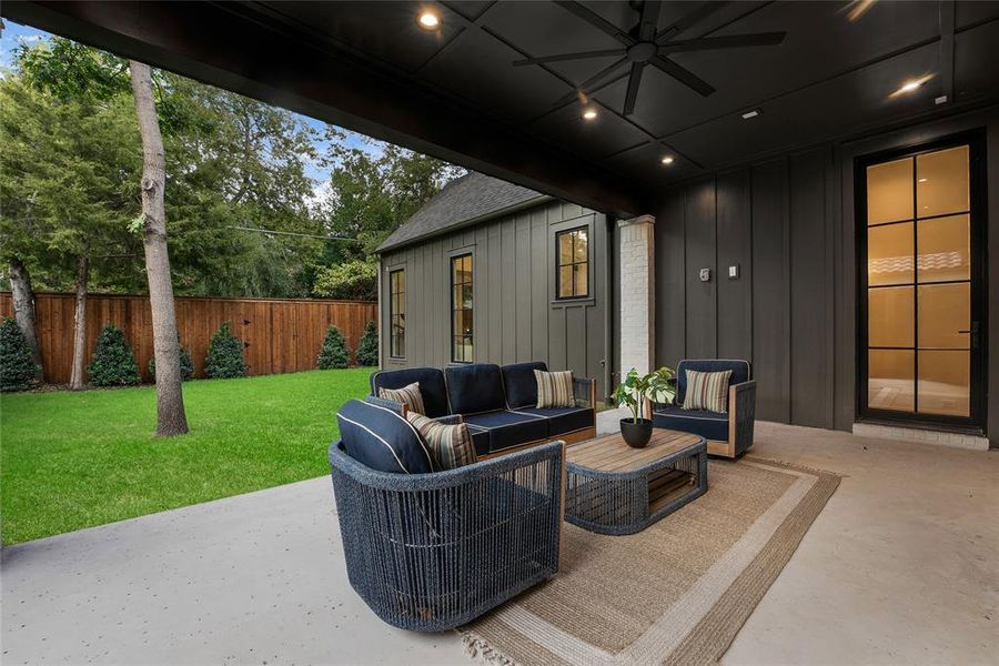 Exterior details and patio area of a home in , Dallas (Image 3). Exterior details and patio area of a home in , Dallas (Image 3).