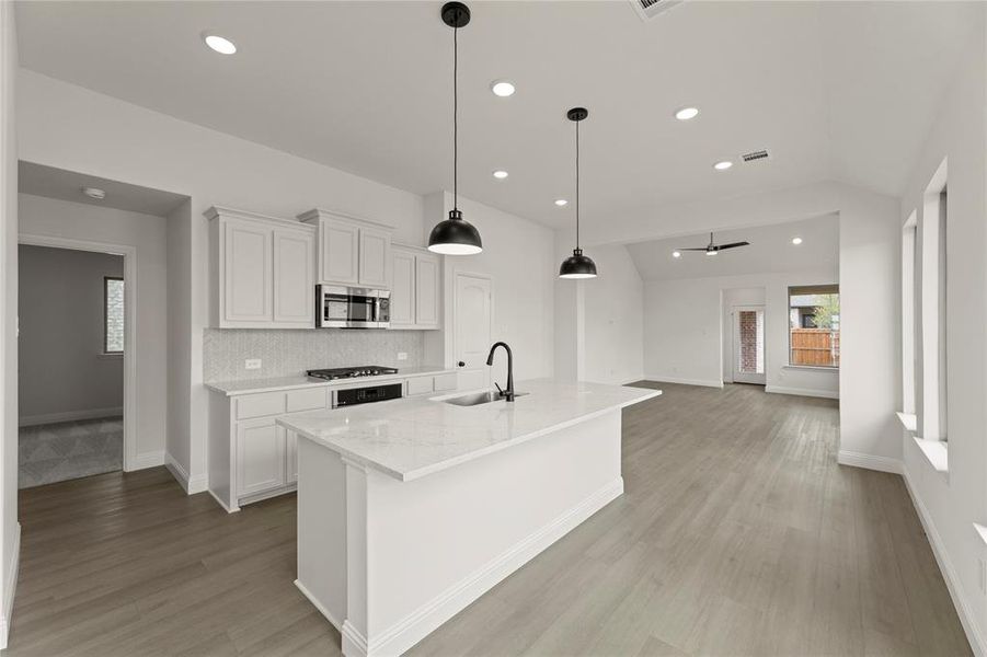 Furnished interior view inside a new home in La Terra at Uptown Celina, Celina (Image 2). Furnished interior view inside a new home in La Terra at Uptown Celina, Celina (Image 2).