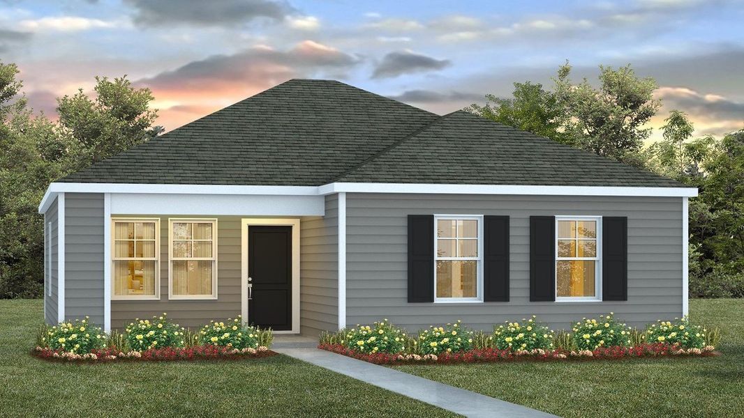 Representative exterior photo of a completed home built from the Curtis by D.R. Horton in The Park at Wilkinson, Orangeburg, SC (Image 1).