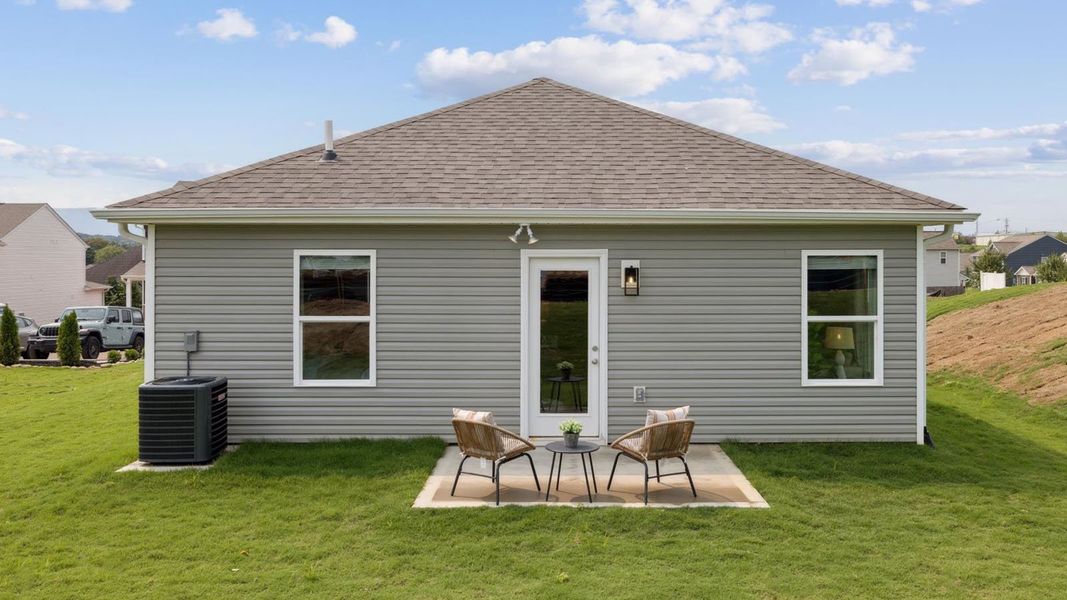 Exterior details and patio area of a home in Highland View, Seymour (Image 3).