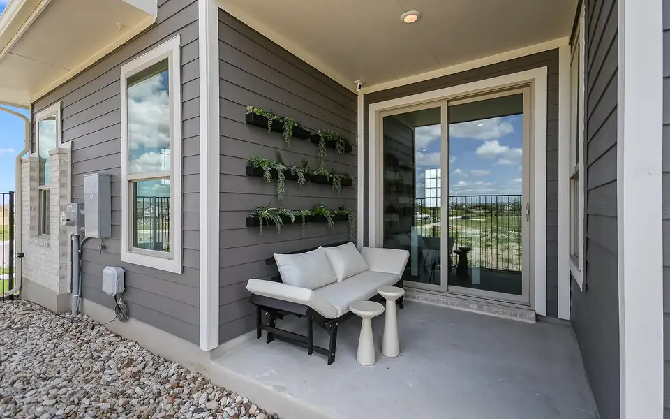 Exterior details and patio area of a home in Easton Park, Austin (Image 3).