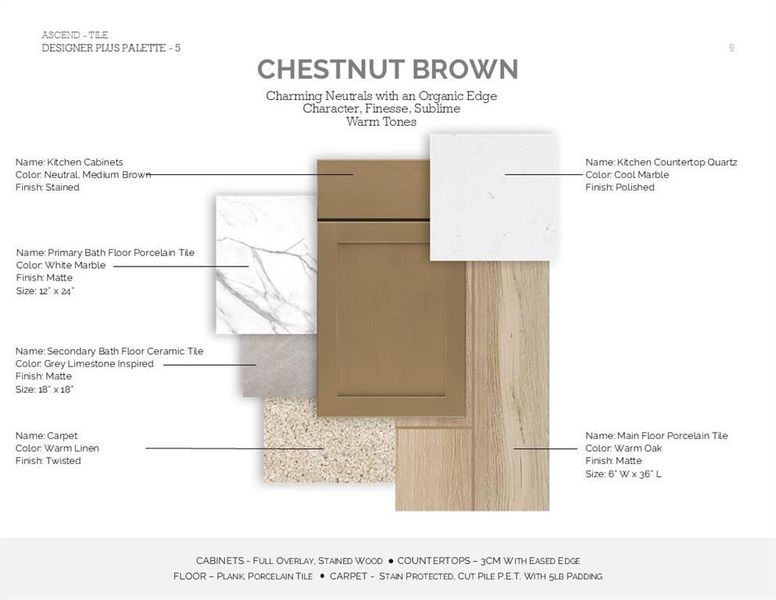 Loft Look Palette 5: Palette Selection (*Artist rendering used for illustration purposes only.)