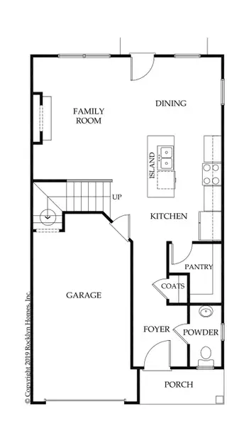 2D floor plan layout for the Cortland by Rocklyn Homes in Buckingham Village, Lehigh Acres, FL (Image 3).
