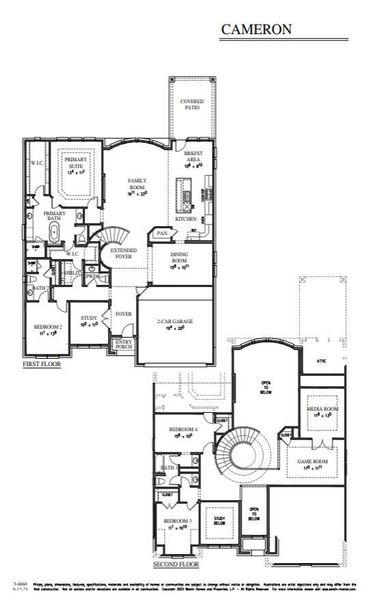 2D floor plan layout of this home in Flora - 60', Hutto, TX (Image 3).