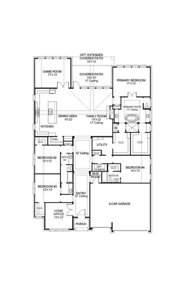 2D floor plan layout of this home in Briarley 70', Montgomery, TX (Image 2). 2D floor plan layout of this home in Briarley 70', Montgomery, TX (Image 2).